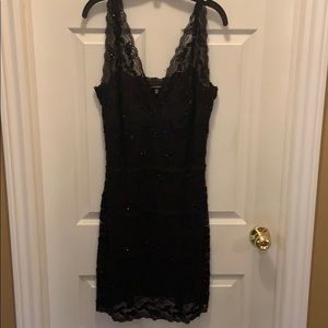 Black lace and beaded cocktail dress!